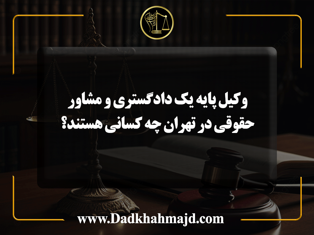 وکیل پایه یک دادگستری و مشاور حقوقی در تهران چه کسانی هستند؟